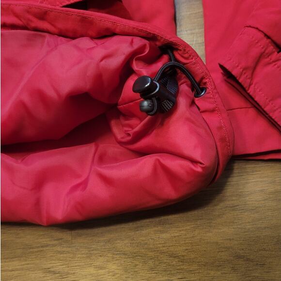 Vintage LL Bean Men’s Red Hooded Anorak Jacket L Full Zip Rain Windbreaker EUC - Picture 10 of 10